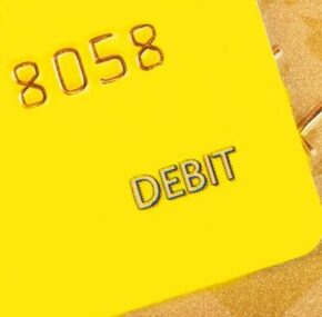 Close up of a prepaid debit card