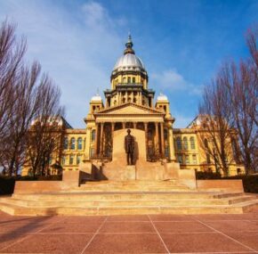 Illinois state capitol building, reviewing state vehicle code