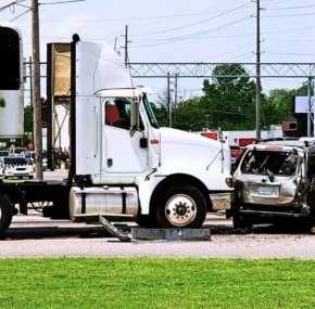 Big rig t-boned the other vehicle. Truck accident lawsuit