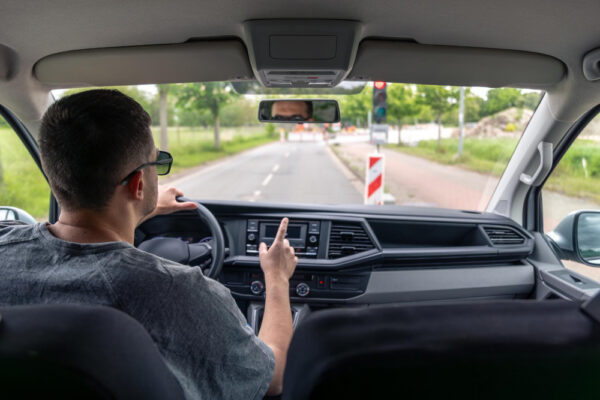 Driver in a construction zone